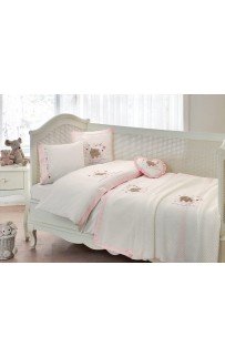 Комплект детского постельного белья Tivolyo Home FISHY BEBE розовый с покрывалом