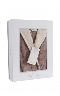 Халат женский Soft cotton LEAF коричневый S