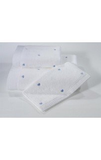Полотенце Soft cotton LOVE белый/голубой 75х150