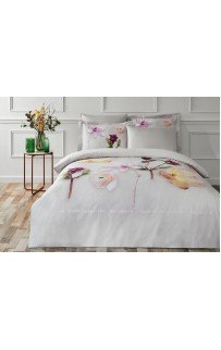 Комплект постельного белья Tivolyo Home FLORIS серый Евро