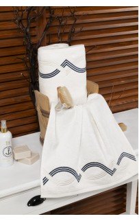 Набор полотенец Tivolyo Home CROSS кремовый/синий 2 предмета Набор полотенец Tivolyo Home CROSS кремовый/синий 2 предмета