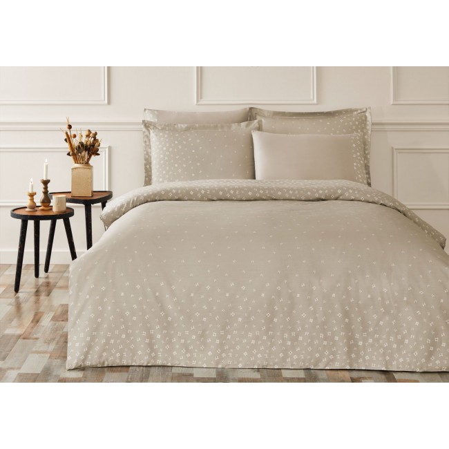 Комплект постельного белья Tivolyo Home PECHORA бежевый Евро