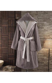 Халат женский Soft cotton LEAF коричневый S