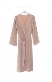 Халат женский Soft cotton DESTAN тёмно-розовый XL