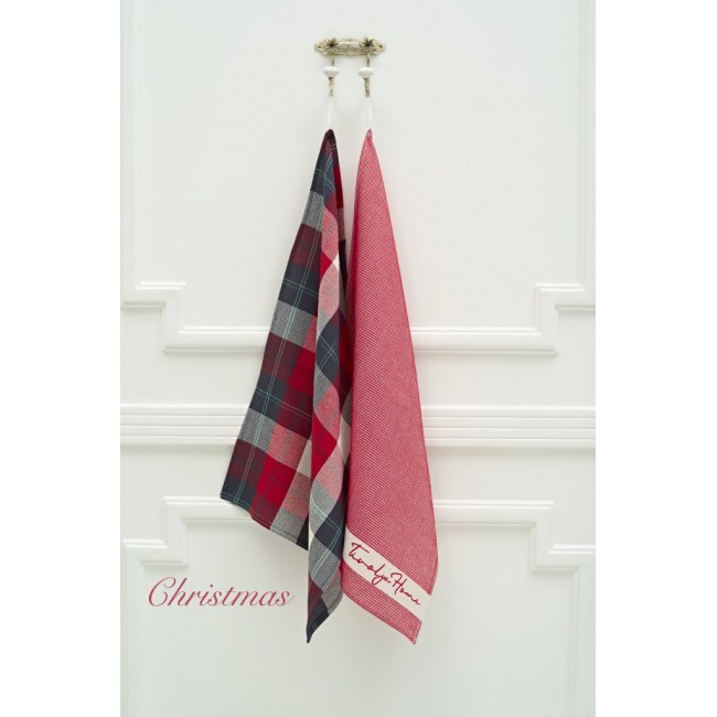 Кухонное полотенце Tivolyo Home CHRISTMAS кирпичный 2 предмета