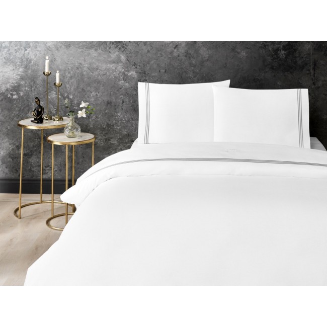 Комплект постельного белья Tivolyo Home STRIPES кремовый/бежевый Евро Комплект постельного белья Tivolyo Home STRIPES кремовый/бежевый Евро