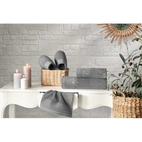 Набор полотенец Tivolyo Home NAVY серый 2 предмета