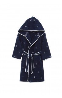 Детский халат Soft cotton MARINE синий 5-6 лет