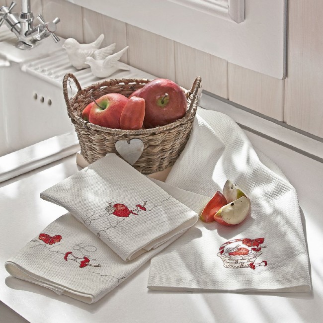 Кухонное полотенце Tivolyo Home APPLE ассорти 3 предмета