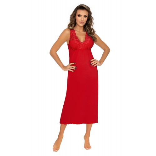 Kristina long nightdress Red L