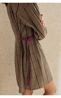 Платье 56403 Бордовый клетка S