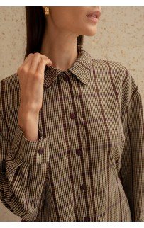 Платье 56403 Бордовый клетка S