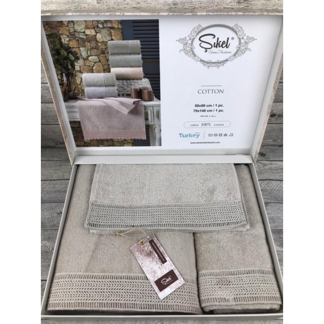 Набор полотенец SIKEL из 3-х предметов (30*50, 50*90 и 70*140) STORE GUPUR A.YESIL светло зеленый