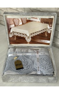 Скатерть EFOR ZEVAHIR 160*220 в сундучке прямоугольная серый GRI
