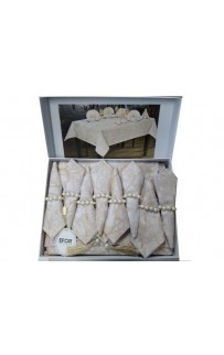 Скатерть EFOR MARBLE 160*220 8 салф ранер (капучино)