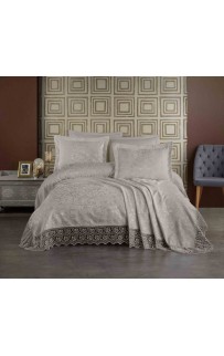 Покрывало EFOR Pique Bedspread LEYLA (240*260) с наволочками серый GRI