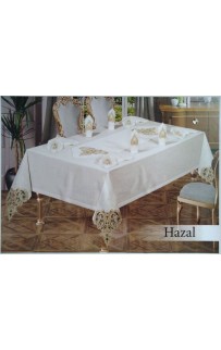 Скатерть EFOR HAZAL 160*220 прямоугольная с 8 салфетками кремовый