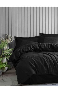 КПБ Cotton Box Saten Jakarli (DAMA SIYAH) евро