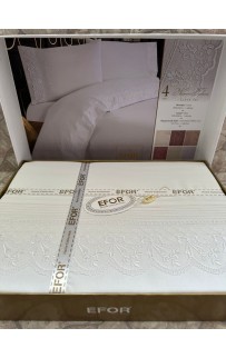КПБ EFOR RANFORCE (AHSEN NG-44) белый гипюр евро