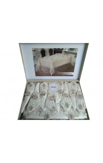 Скатерть EFOR ALMOND SET 160*220 8 салфеток- капучино
