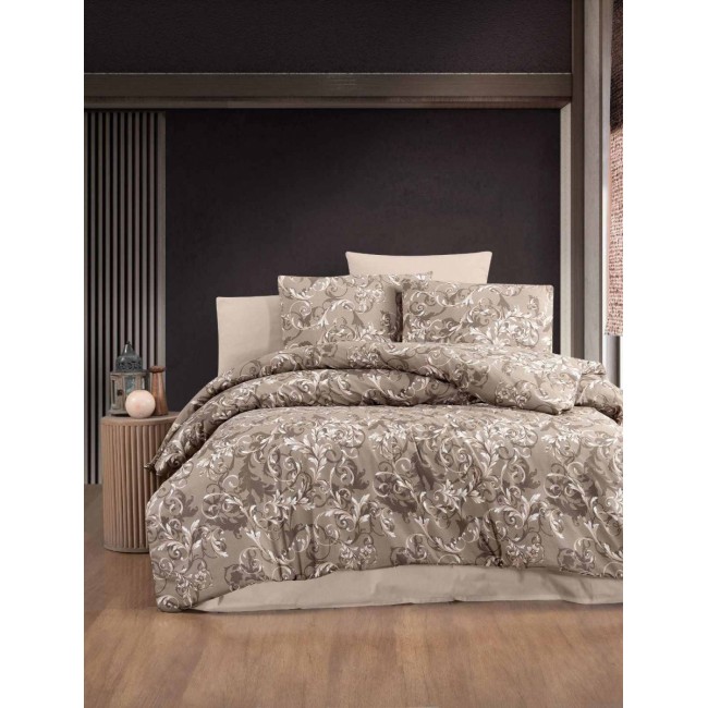 КПБ Ecosse RANFORCE DOUBLE (VERONICA KAHVE) 160*220 семейный КОФЕЙНЫЙ