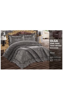 Покрывало EFOR с наволочками OLGA (265*275) темно-серый ANTRASIT