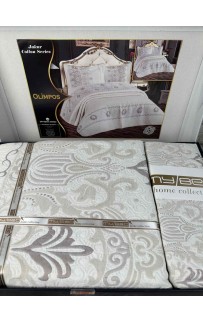 Покрывало MYBED OLIMPOS JAKAR COTTON 240*260 с наволочками (60*80) KAHVE/ кофейный