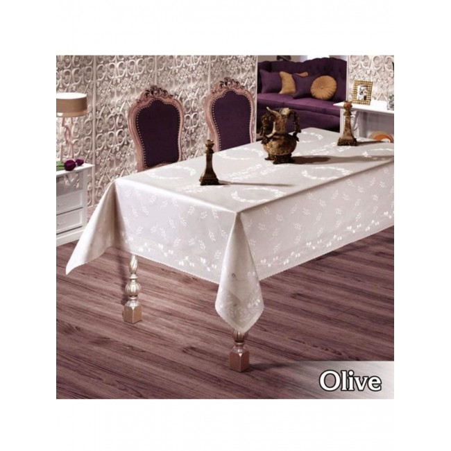 Скатерть EFOR ZEYT?NDALI 160*220 (ED 310) OLIVE пудровый