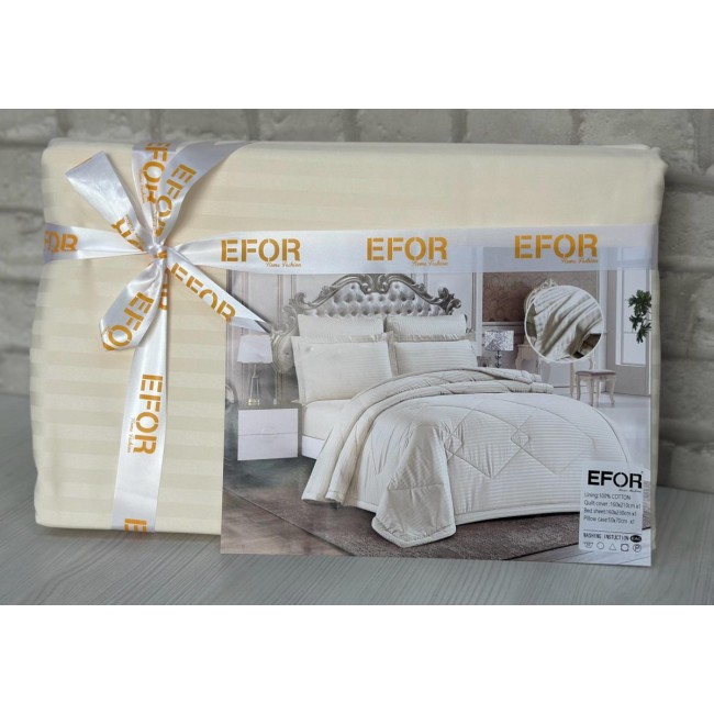 КПБ EFOR SATIN KREM кремовый (шампань) (2 наволочки)