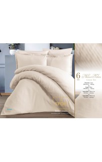 КПБ Efor Satin Gizgili (ECENUR PS06) евро кремовый