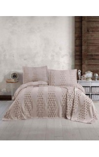 Покрывало EFOR Pique Bedspread DIDAR (240*260) с наволочками темно-кремовый TAS