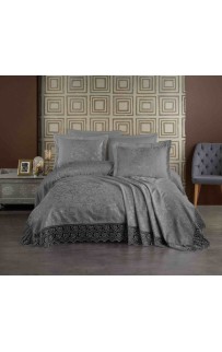 Покрывало EFOR Pique Bedspread LEYLA (240*260) с наволочками антрацит ANTRASIT
