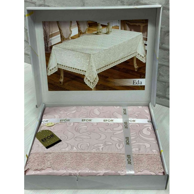 Скатерть EFOR EDA 160*220 прямоугольная пудровый PUDRA