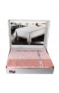 Скатерть EFOR MILA 160*300 прямоугольная пудровый PUDRA