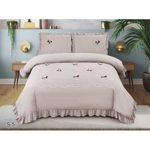 КПБ EFOR COTTONI с вышивкой "клубника" (S-5), евро