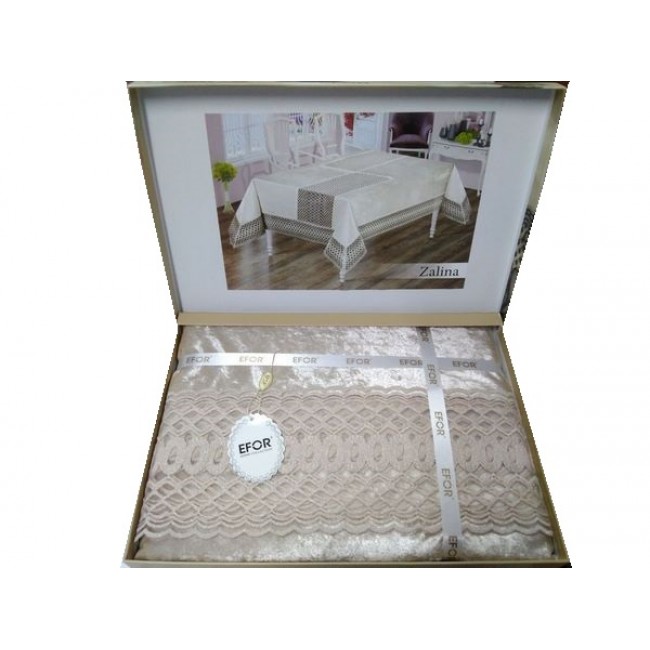 Скатерть EFOR ZALINA S.KAHVE 160x220 прямоугольная (капучино)