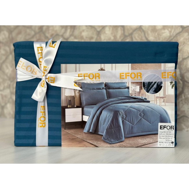 КПБ EFOR SATIN MAVI синий 1,5