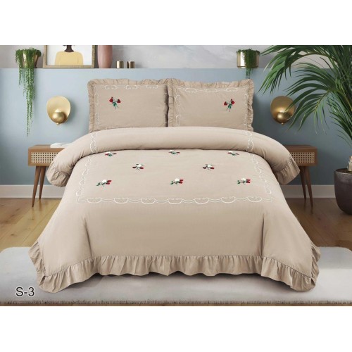 КПБ EFOR COTTONI с вышивкой "клубника" (S-3), евро