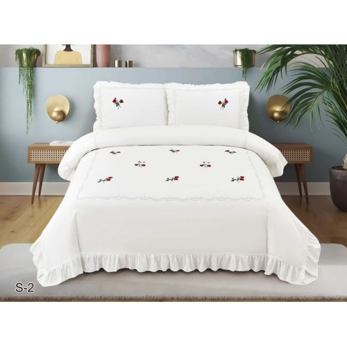 КПБ EFOR COTTONI с вышивкой "клубника" (S-2), евро