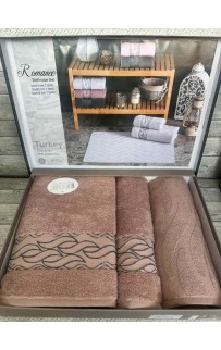 Набор полотенец EFOR из 3-х предметов (50*70;50*90;70*140) ROMANCE розовый (pembe)