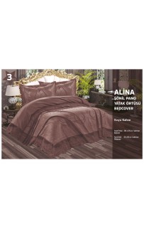 Покрывало EFOR с наволочками ALINA (265*275) темно-кофейный