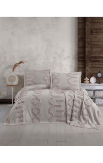 Покрывало EFOR Pique Bedspread DUHAN (240*260) с наволочками темно-кремовый TAS