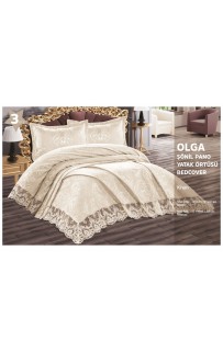 Покрывало EFOR с наволочками OLGA (265*275) крем KREM