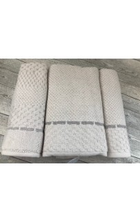 Набор полотенец PUPILLA MONET хлопок 3 шт (50*80,50*90,70*140) светло-бежевый