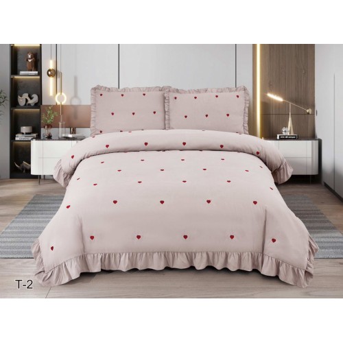 КПБ EFOR COTTONI с вышивкой "сердце" (Т-2), евро