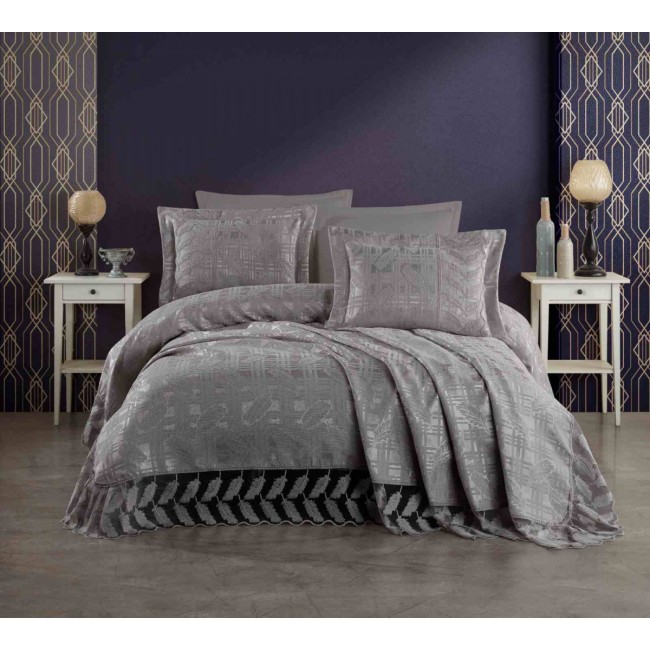 Покрывало EFOR Pique Bedspread KOSEM (240*260) с наволочками антрацит ANTRASIT