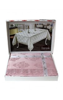 Скатерть EFOR DAMASK 160*350 прямоугольная пудровый PUDRA