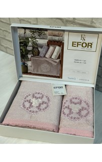 Набор полотенец EFOR из 2-х предметов (50*90 и 70*140) KANAVICE сухая роза GULKURUSU