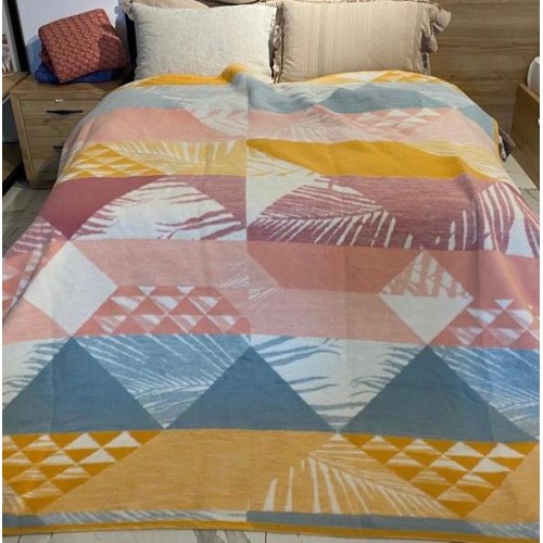 Плед Saheser в ассортименте евро пудра-горчичный