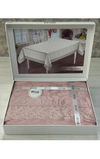 Скатерть EFOR SULTAN 160*300 прямоугольная пудровый PUDRA